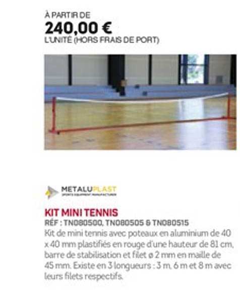 kit mini tennis metaluplast