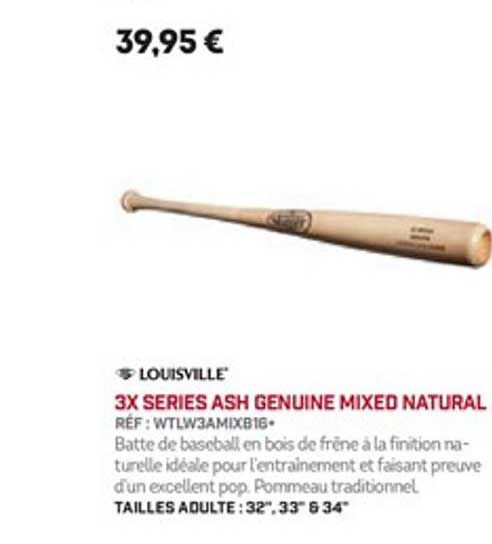 Louisville 3x Series Ash Genuine Mixeo Natural
