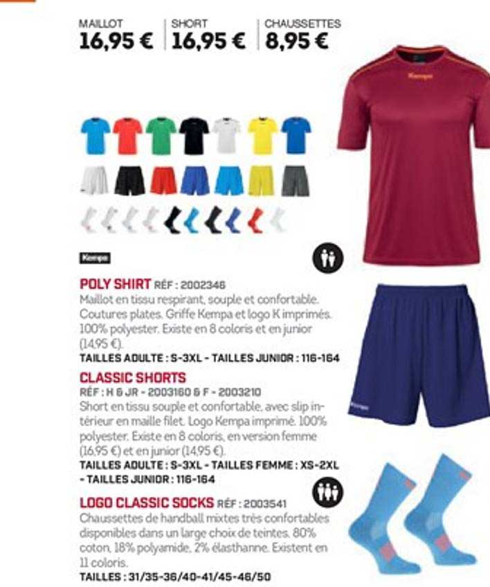 Maillot, Short, Chaussettes