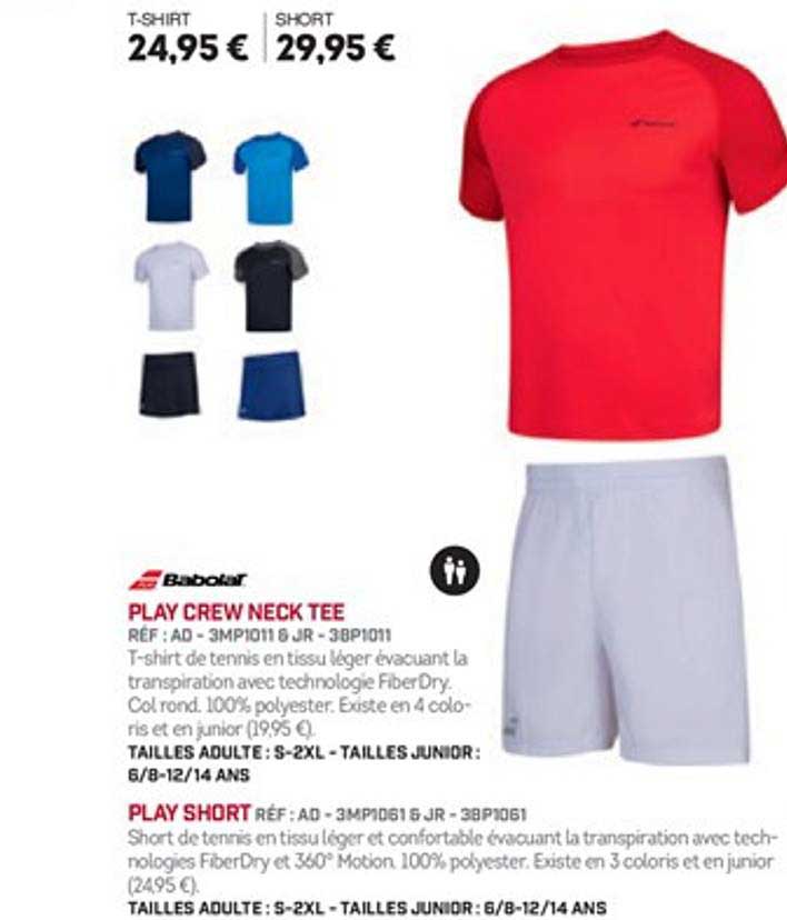 play crew neck tee play short babolai