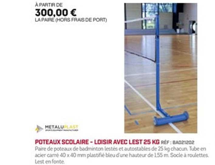 poteau scolaire loisir avec lest 25 kg