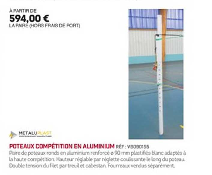 poteaux compétition en aluminium metaluplast