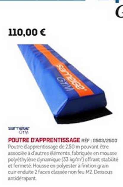 poutre d'apprentissage sarneige gym
