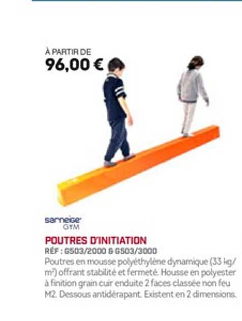 poutres d'initiation sarneige gym