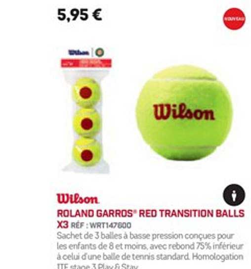 roland garros red transition balls x3 wilson