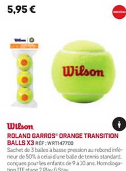 roland garros orange transition balls x3 wilson