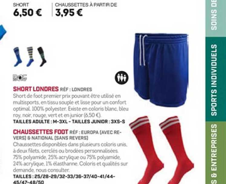 short londres chaussettes foot