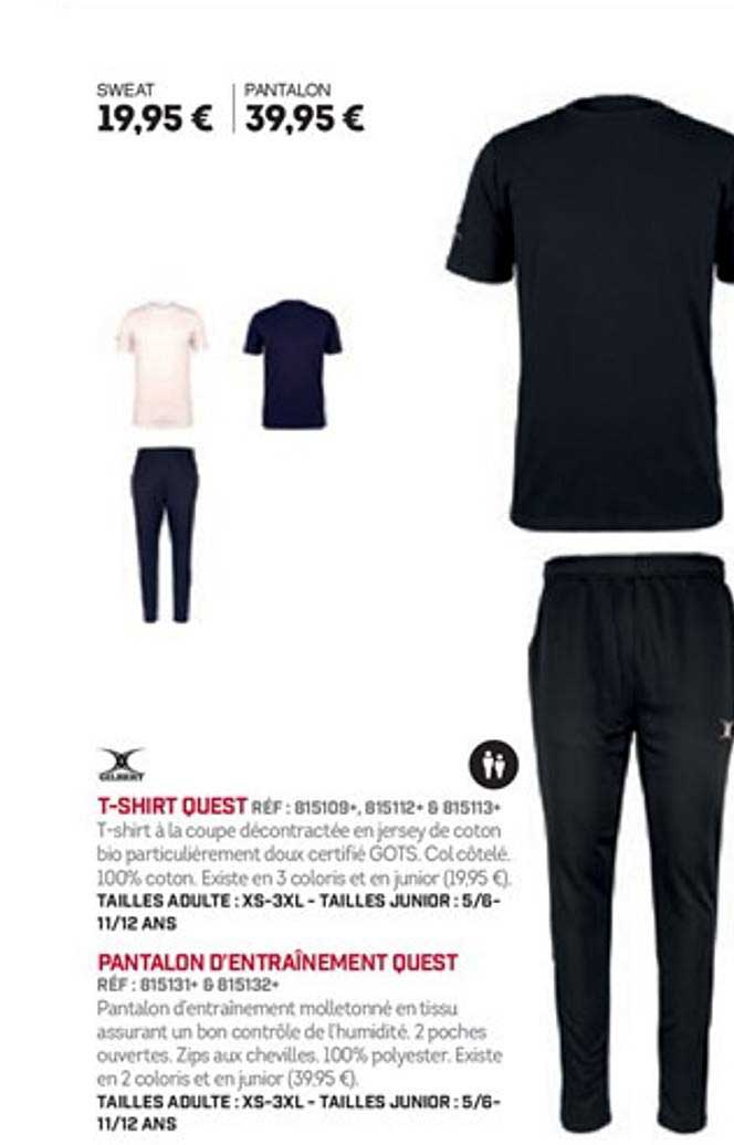 t shirt quest pantalon d'entraînement quest