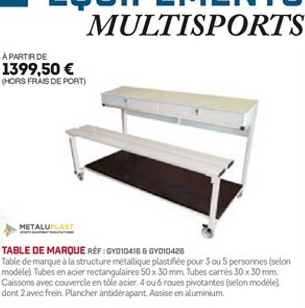 table de marque metaluplast