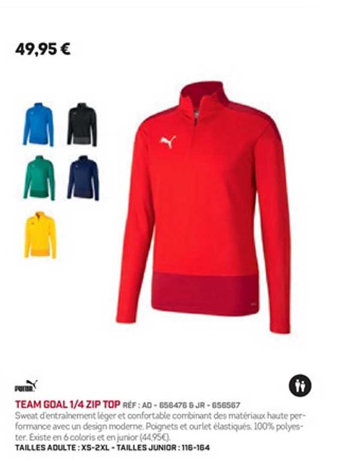 Team Goal 1 4 Zip Top