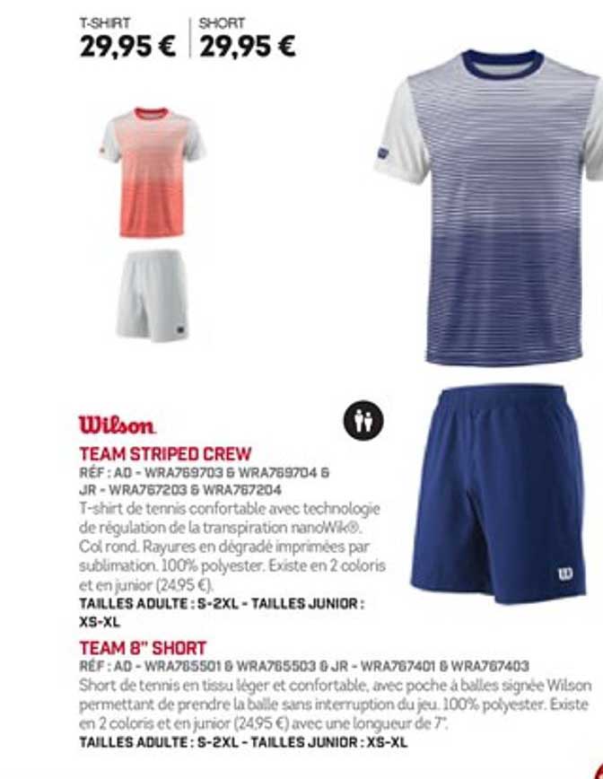 team striped crew team 8" short wilson