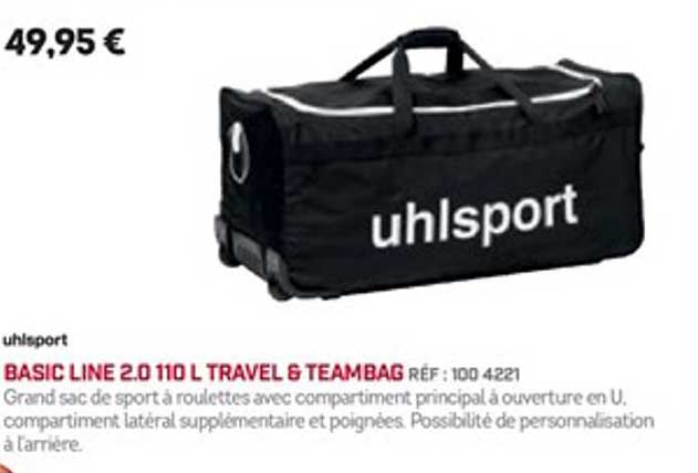 uhlsport basic line 2.0 110 l travel & teambag