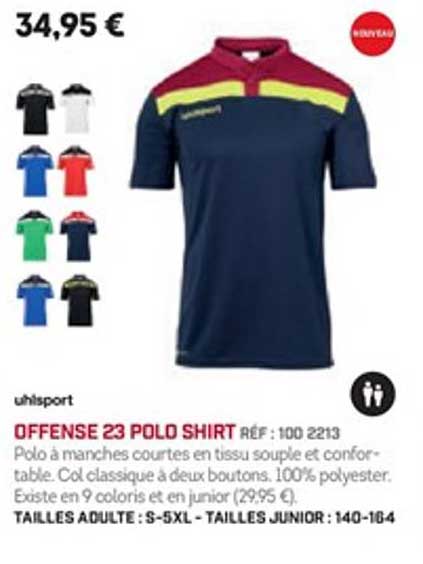 uhlsport offense 23 polo shirt