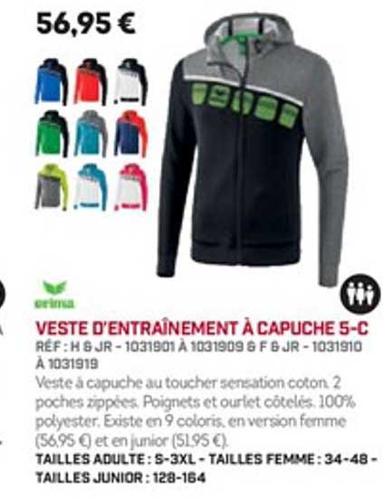 veste d'entraînement à capuche 5 c