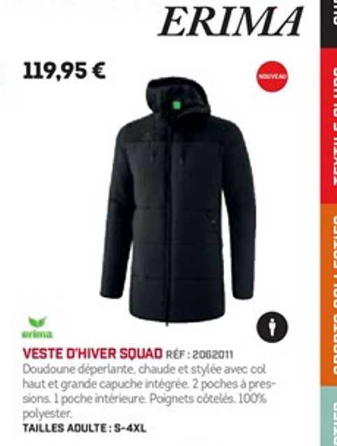 veste d'hiver squad erima