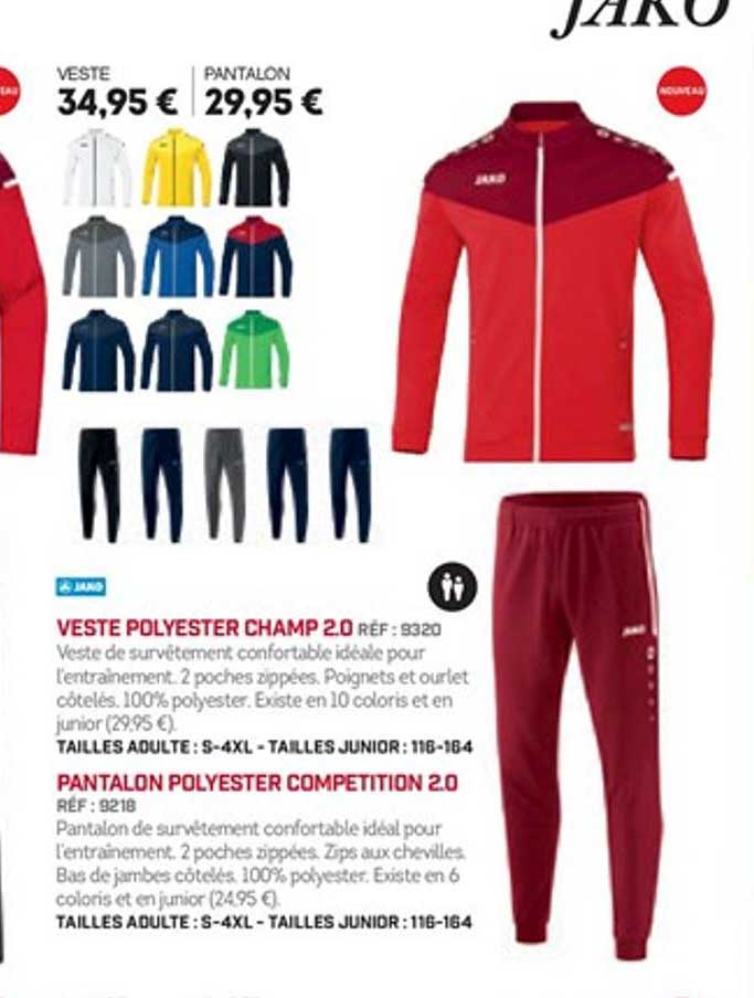 veste polyester champ 2.0 pantalon polyester compétition 2.0