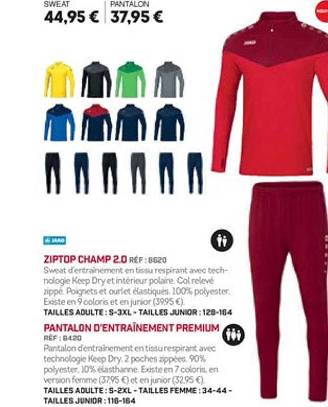 ziptop champ 2.0 pantalon d'entraînement premium