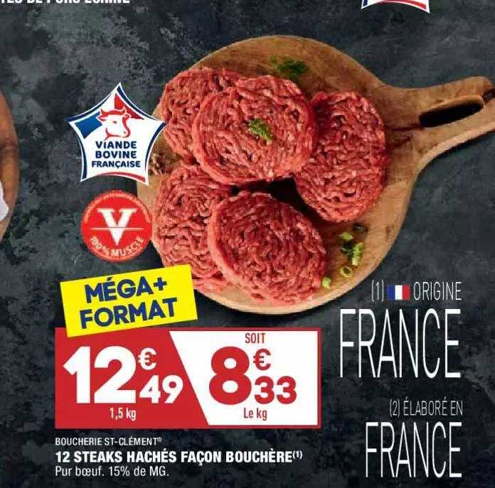 12 steaks hachés façon bouchère boucherie st-clément