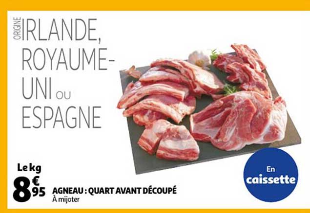 agneau : quart avant découpé