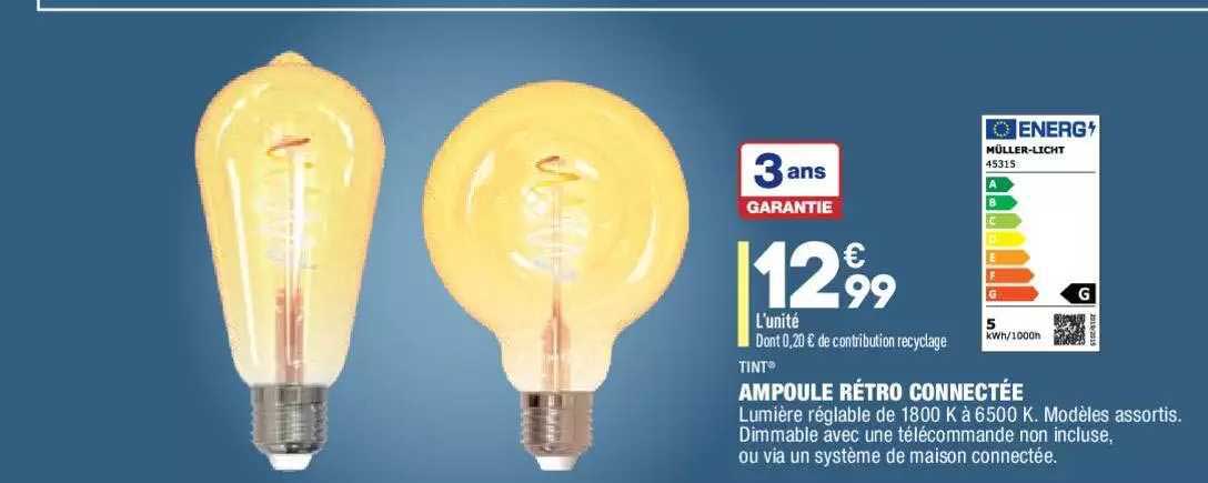 ampoule rétro connectée tint