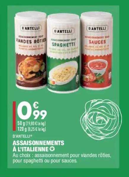 assaisonnements à l'italienne d'antelli