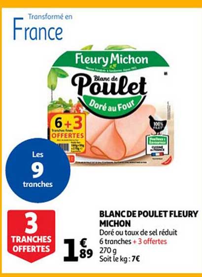 blanc de poulet fleury michon