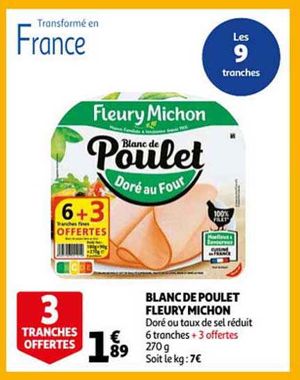 blanc de poulet fleury michon