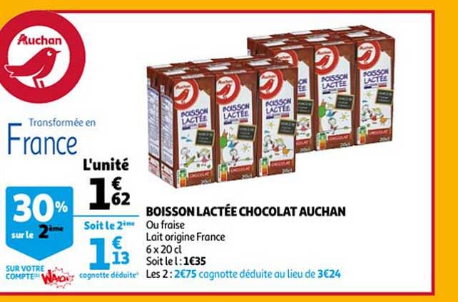 boisson lactée chocolat auchan