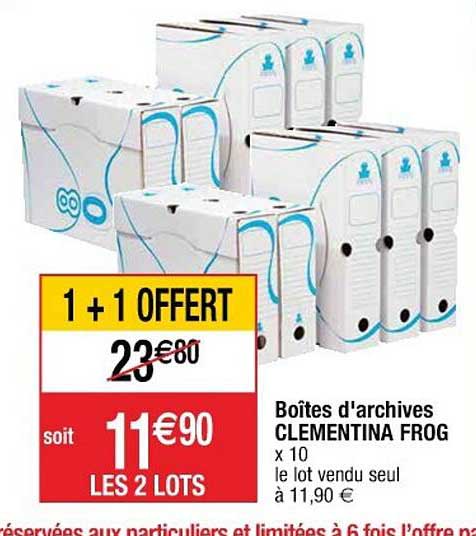 boîtes d'archives clémentina frog
