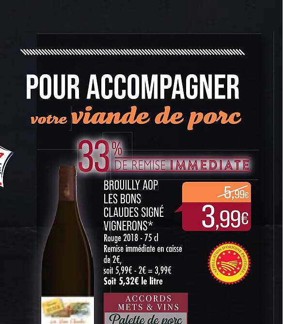 brouilly aop les bons claudes signé vignerons