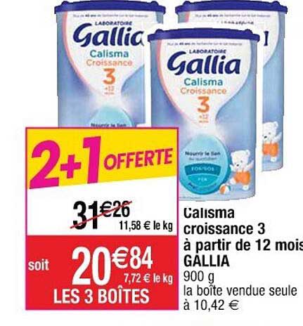 calisma croissance 3 à partir de 12 mois gallia