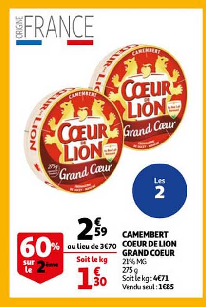 Camembert Cœur De Lion Grand Cœur