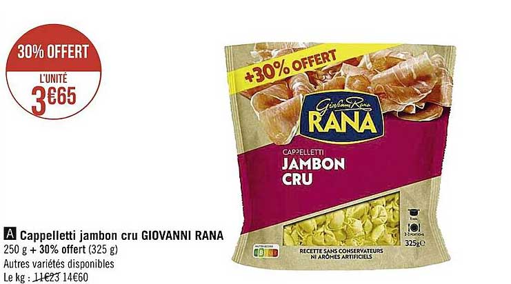 cappelletti jambon cru giovanni rana