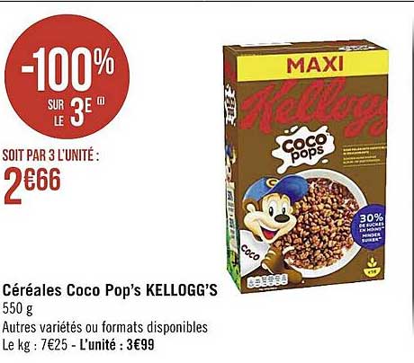 céréales coco pop's kellogg's