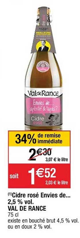 cidre rosé envies de... 2,5% vol. val de rance