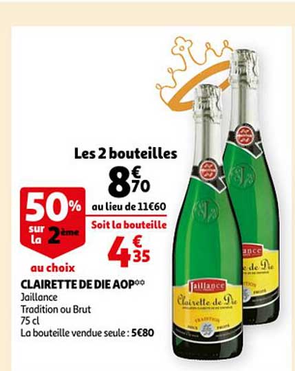 clairette de die aop jaillance tradition ou brut