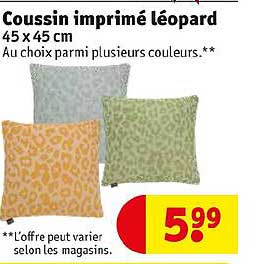 coussin imprimé léopard