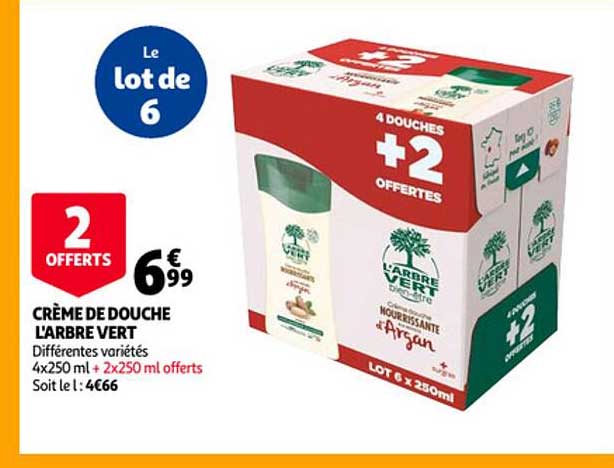 crème de douche l'arbre vert