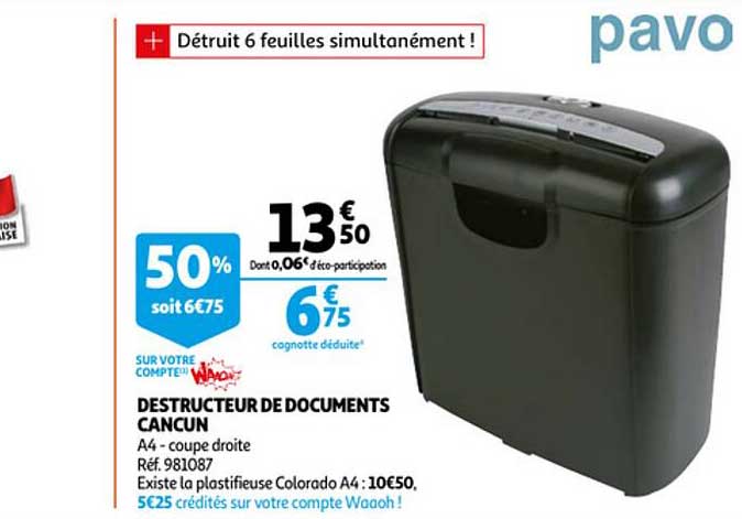 destructeur de documents cancun