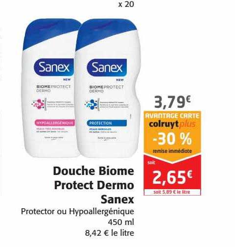 douche biome protect dermo sanex