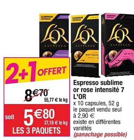 espresso sublime or rose intensité 7 l'or