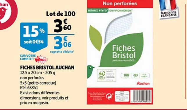 Fiches Bristol Auchan