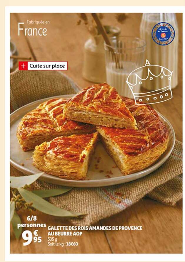 galette des rois amandes de provence au beurre aop