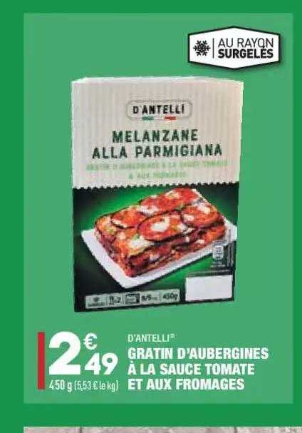 gratin d'aubergines à la sauce tomate et aux fromages d'antelli