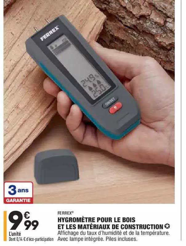 hygromètre pour le bois et les matériaux de construction ferrex