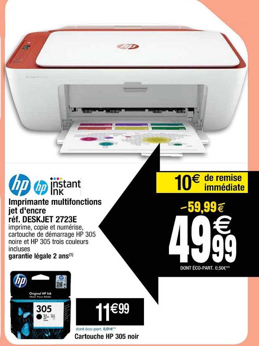imprimante multifonction jet d'encre deskjet 2723e hp