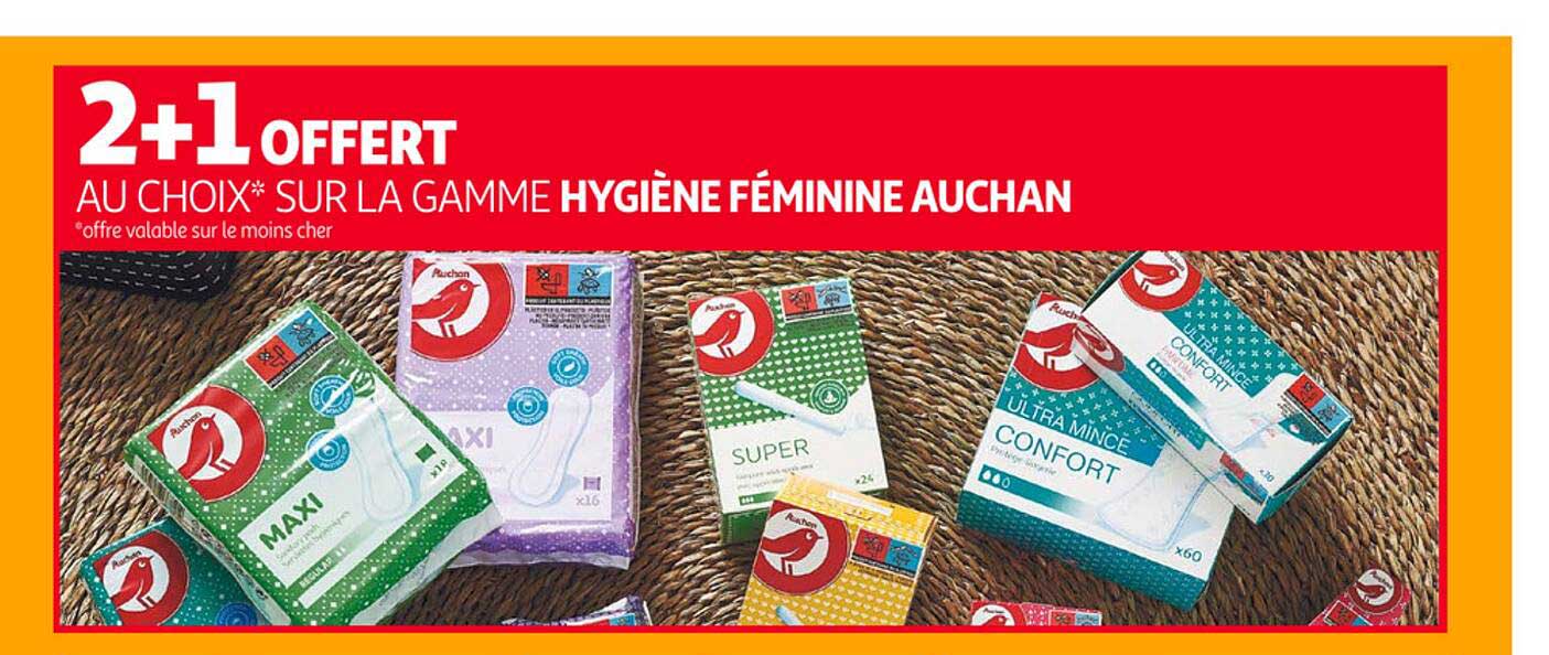 la gamme hygiène féminine auchan