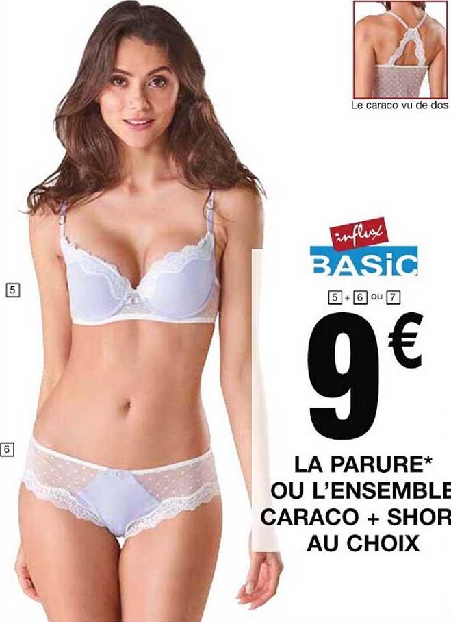 la parure ou l'ensemble caraco + short influx basic