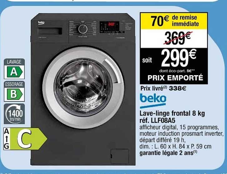 lave-linge frontal 8 kg beko