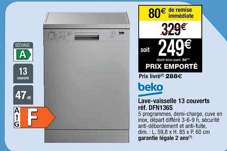 Lave-vaisselle 13 Couverts Beko
